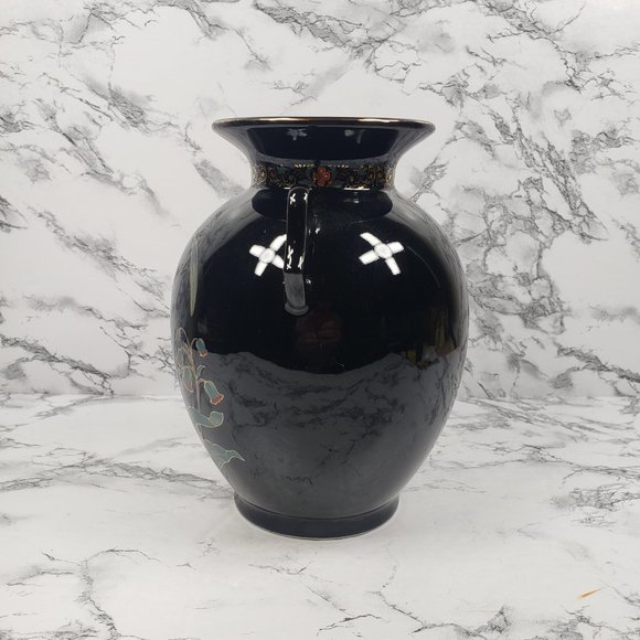 Vase Double Handled Japanese Porcelain Vintage - Picture 3 of 9